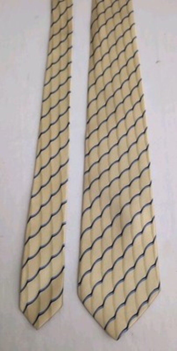Brioni Mens 3D Wave Yellow & Blue 100% Silk Tie 62" X 3.25" Made In Italy